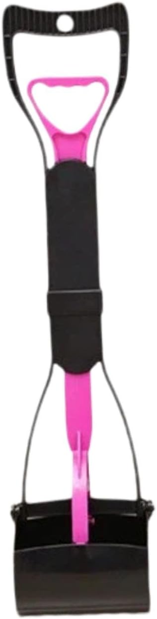Stop Bending Over: Ergonomic Dog Scooper Pooper with Strong Bite Force, Easy Pick Up Pooper Scooper Tool for Lawn and Gravel, Assorted Sizes (Large, 23.2in Pink Black)