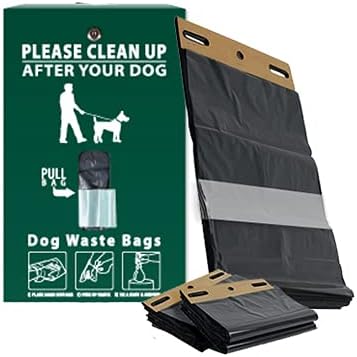 Zero Waste USA - Low Profile Dog Waste Station - SINGLpul® Header Bag System - Free 400 waste bags and 25 can liners - Over 500k sold in USA (Gloss Green)