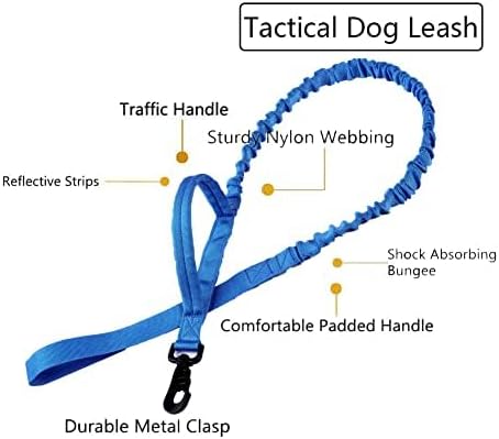 Tactical Dog Collar and Leash Set for Large Dogs with Handle,Dark Blue,XXL | 1000D Heavy-Duty Nylon Fabric,Quick-Release Metal Buckle,Adjustable Fit,Soft-Padded Webbing,D-Ring,for Training & Hiking