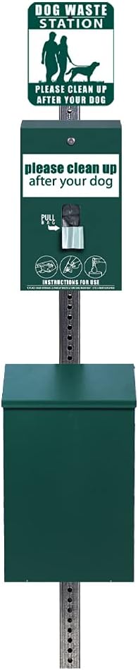 Standard Dog Waste Station/ONEpul® Header Bag System_Square Can(Matte Green)
