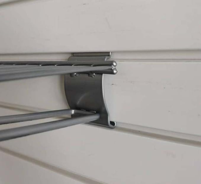 Slatwall Wire Metal Shelf Heavy Duty Adjustable Steel Slat Wall Mount Shelves for Garage Storage & Retail Display (24" x 12") Pack of 2 (Silver)