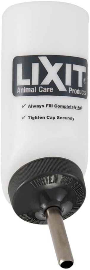 Lixit Wide Mouth BPA-Free Cage Water Bottles for Rabbits, Ferrets, Guinea Pigs, Rats, Chinchillas, Hamsters, Mice, Hedgehogs, Gerbils and Other Small Animals. (Translucent, 8 Ounce)