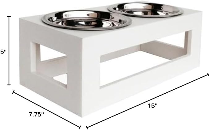 Porchside Outdoor Elevated Dog Feeder - White - 5" Tall