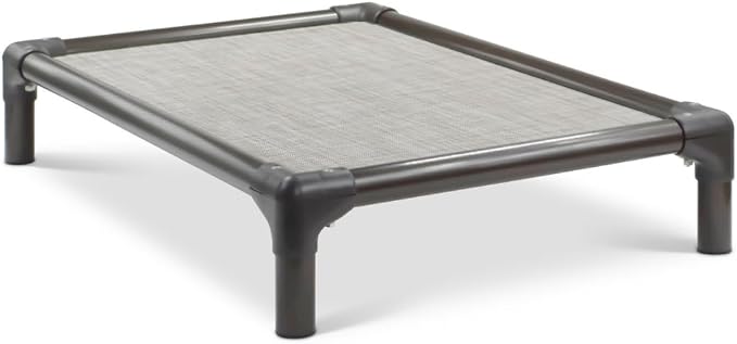 Kuranda Chewproof Elevated Dog Bed - Walnut PVC - 50" x 36" - Sunsure Textilene Outdoor Mesh - Birch