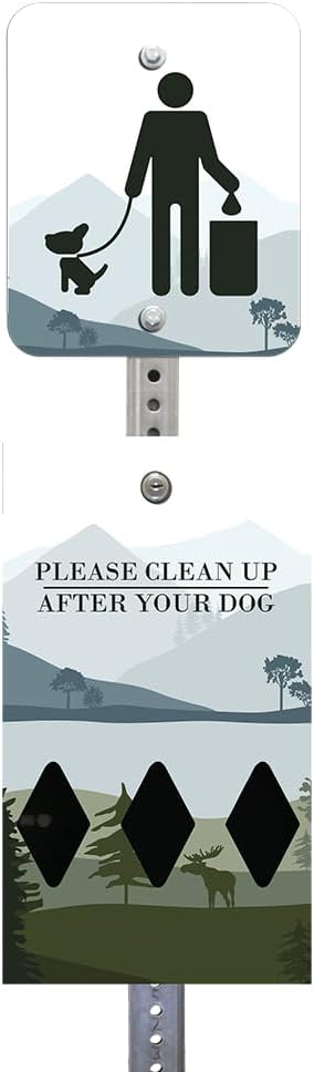 Zero Waste USA - DISPENSE-ART™ Mini Dog Waste Station - Mountain Landscape | UV-printed aluminum bag station with 400 bags, 25% larger dispenser, installs beside existing trash cans, 10-year warranty