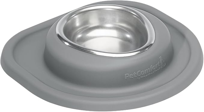 WeatherTech Single Low Pet Feeding System - Heavy-Duty Dog & Cat Food/Water Bowl - 8 oz (1 Cup) Dark Grey (SL0801DG)