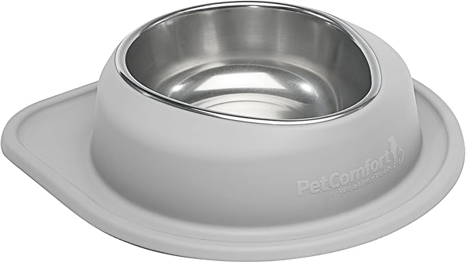 WeatherTech Single Low Pet Feeding System - Heavy-Duty Dog & Cat Food/Water Bowl - 96 oz (12 Cups) Light Grey (SL9603LG)