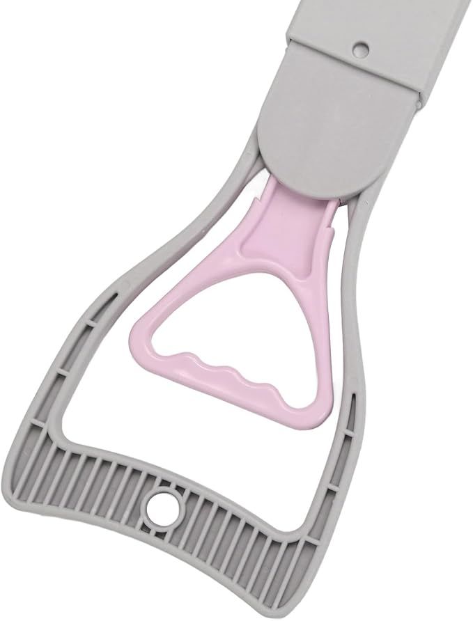 Focket Dog Poop Scooper, Foldable Handle Large Opening Heavy Duty, Pooper Scooper for Large Dogs with Serrated Grip for Easy Grass Gravel Pickup (Purple)