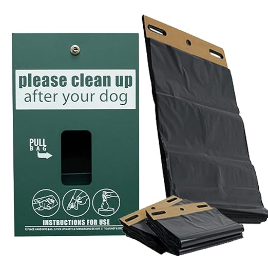 Standard Low Profile Dog Waste Station/MittN Bag™ System_Square Can(Matte Green)