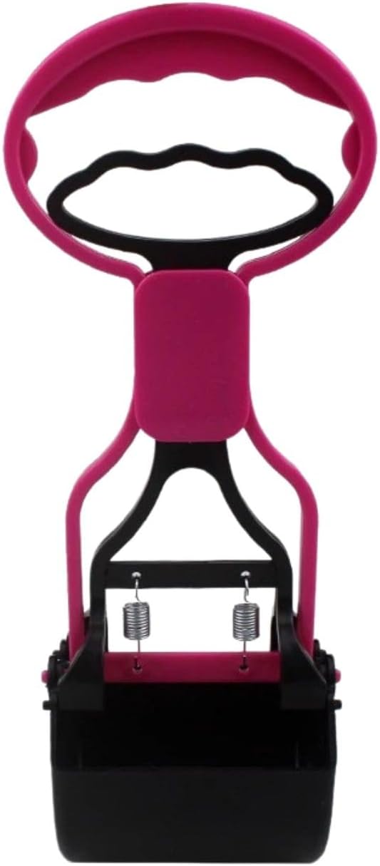 Stop Bending Over: Ergonomic Dog Scooper Pooper with Strong Bite Force, Easy Pick Up Pooper Scooper Tool for Lawn and Gravel, Assorted Sizes (Small 11in Purple)