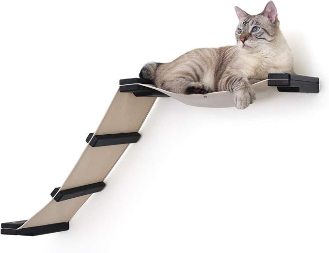 CatastrophiCreations Cat Mod Lift Handcrafted Wall Mounted Cat Tree Shelves, English Chestnut/Natural, One Size