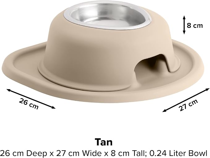 WeatherTech Single High Pet Feeding System - Raised Dog/Cat Bowl - 3" High Stand Tan (SH0803TNTN)