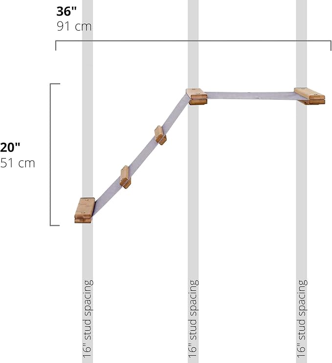 Catastrophic Creations Cat Tree with Hammock Perch – Mounting Wall Cat Shelves w/Canvas Fabric – Bamboo Wood Cat Tree Floating Steps – Lounger & Climber Cat Trees – Modern Cat Furniture