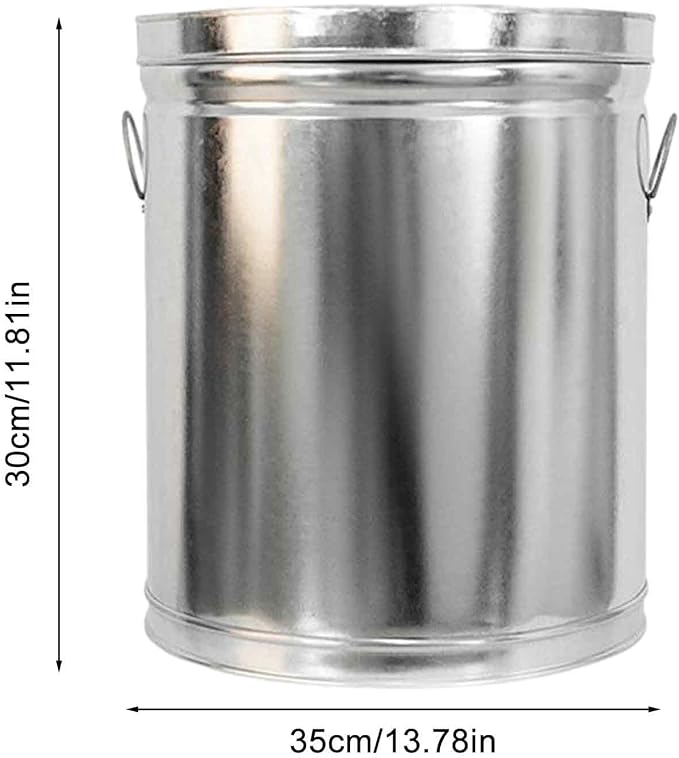 Galvanized Steel Locking Lid Storage Can,Heavy Duty Metal Waste Basket | 6 Gallon Galvanized Trash Can with Lid, Rust-Resistant Steel Body with Handles for Indoor and Outdoor Use L