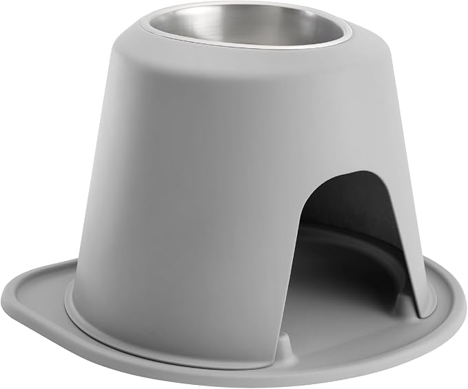 WeatherTech Single High Pet Feeding System - Raised Dog/Cat Bowl - 12" High Stand Light Grey (SH6412LGLG)
