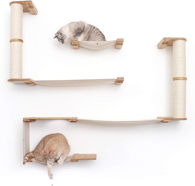 CatastrophiCreations The Roman Cat Fort - Multiple-Level Cat Hammock & Climbing Activity Center Wall-Mounted Cat Tree Shelves