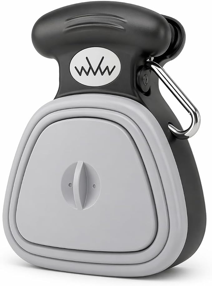 Dog Pooper Scooper with Waste Bag Dispenser – Large Size, Portable, Lightweight, One-Hand Operation, Leak-Proof, Durable Pet Waste Scooper (Grey)