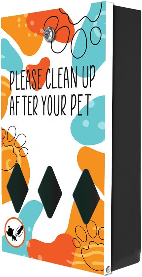 Zero Waste USA - DISPENSE-ART Roll Bag Dispenser & Sign - Abstract Paw | UV-printed roll bag dispenser & matching sign, 400 bags, 25% more storage, mounts to walls, posts & fences
