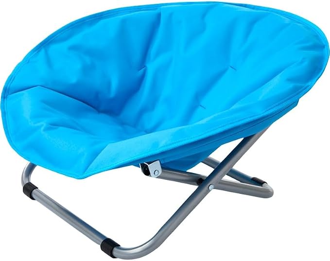 The Lakeside Collection Pet Moon Chair Bed Foldable Indoor Outdoor Elevated Adjustable Height - Blue