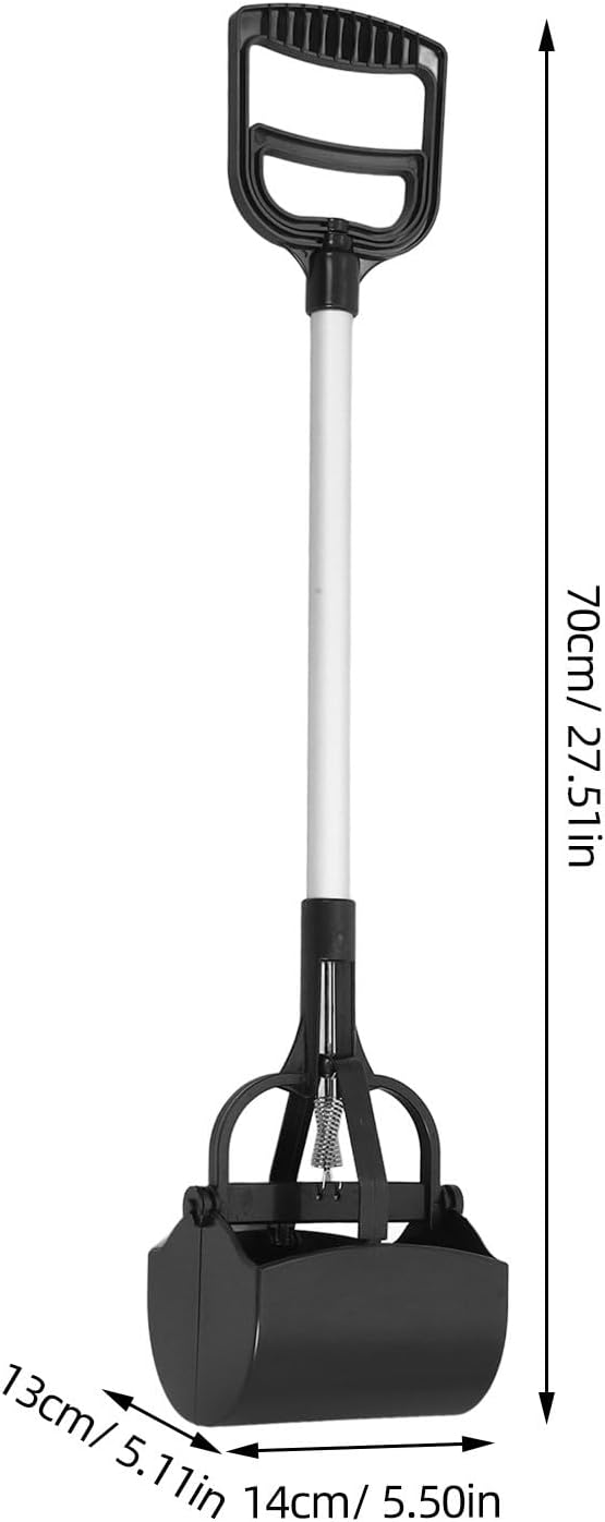 CALLARON Pooper Scooper Dog Waste Picker with Long Handle 27.55In Portable Pet Poop Scooper for Outdoor Waste Cleanup Easy Scoop Mouth Ergonomic Grip
