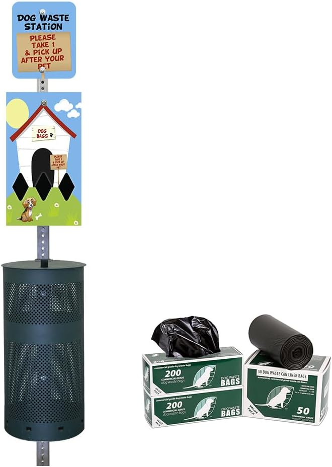 Zero Waste USA - Aluminum Dog Waste Station - Dog House | Matte Green | DISPENSE-ART™ UV-printed aluminum station, 25% larger bag storage, rust-proof commercial design for parks & properties