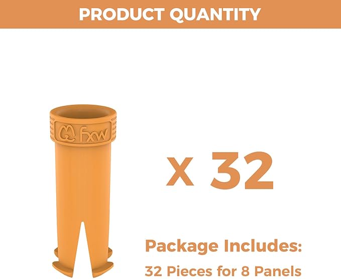 FXW Dog Playpen Accessories - Muffler Tubes, Compatible Rollick/Instant Dog Playpen (Replacement for HomePlus/Dog Gate) (32PCS, Orange) │ Patented