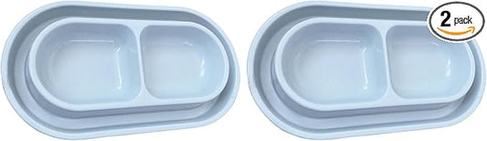 Ant Proof Cat Dish 32 Oz Pet Food Water Bowl for Dogs Cats Grey, M (Pack of 2)