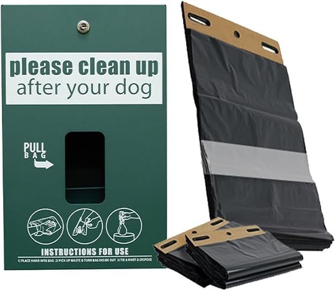 Zero Waste USA® Aluminum Dog Waste Station with ONEpul® Bags, Matte Green | Rust-proof aluminum dog waste station with ONEpul® pull-strap bags, one-at-a-time dispensing, less waste & easier maintenance