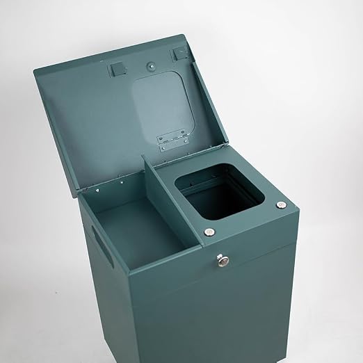 ZERO WASTE USA Yard Buddy™ Aluminum Dog Waste Station for Home | Premium rust-proof aluminum backyard station with 200 bags, 25 liners, 10-gallon can, locking dispenser & 10-year warranty