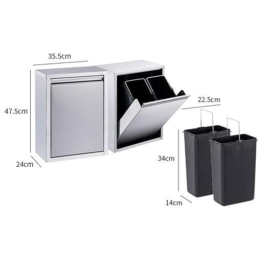 Commercial Waste Receptacle Embedded Trash Bin, Stainless Steel Tilt Out Trash Cabinet Hidden Trash Can, Wall-mounted Waste Bin Recycling Cabinet, Bathroom Waste Container Kitchen Trash Can Cabinet