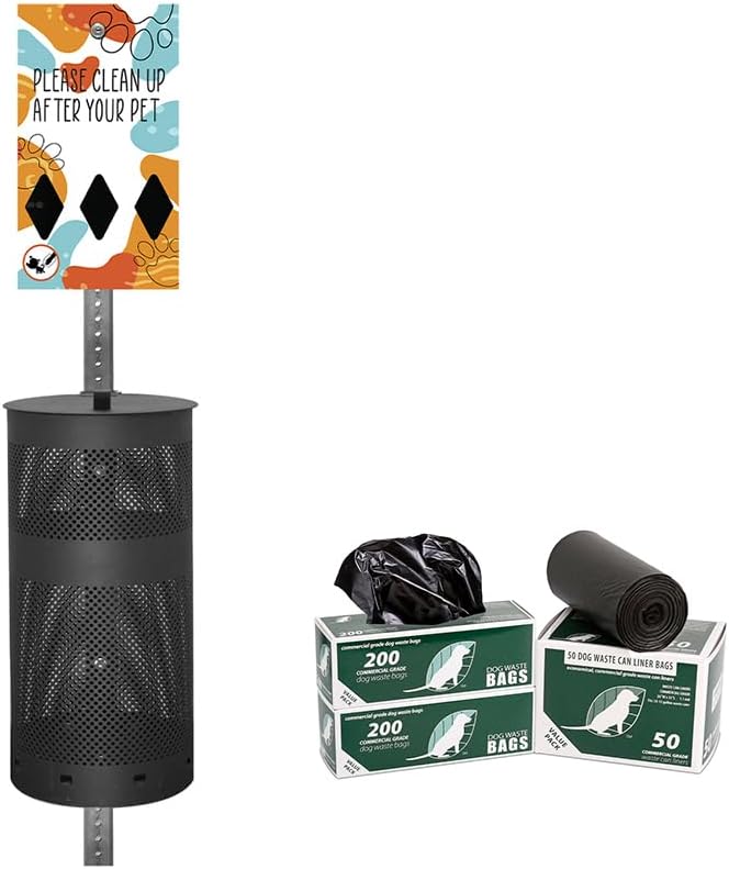 ZERO WASTE USA - Dispense-Art™ Low Profile Dog Waste Station - Abstract Paw | UV-printed aluminum low-profile station with 400 bags, 25 liners, 25% larger dispenser, rust-proof commercial design