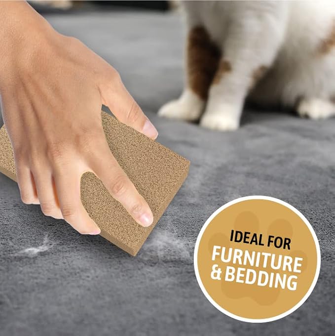 Pet Sponge Hair Lifter 3 Pack Remove Dog, Cat and Other Pet Hair from Furniture, Carpet, Bedding and Clothing - 3 Sponges All Natural Latex Rubber, Made in The USA