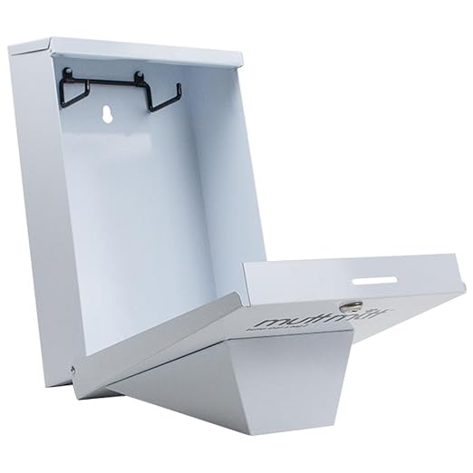 Mutt Mitt® Aluminum Dog Waste Station - Gloss White/Black | 2-Ply | Complete aluminum station with 400 header bags, 25 liners, 12-gal can, locking dispenser, post & hardware included