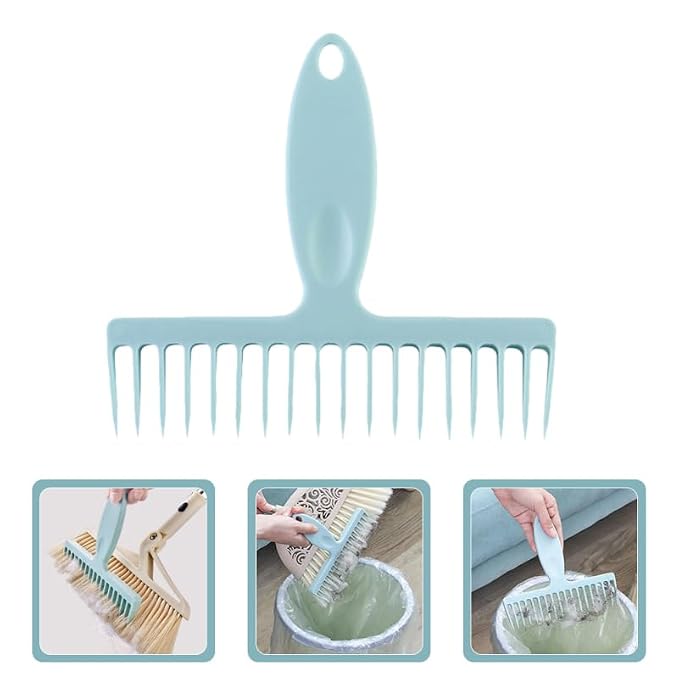 Amosfun 3pcs Broom Carpet Rakes Hair Remover - Small Handheld Plastic Rug Hair Remover Comb Compatible for Pet Dog Grooming with Comfortable Grip