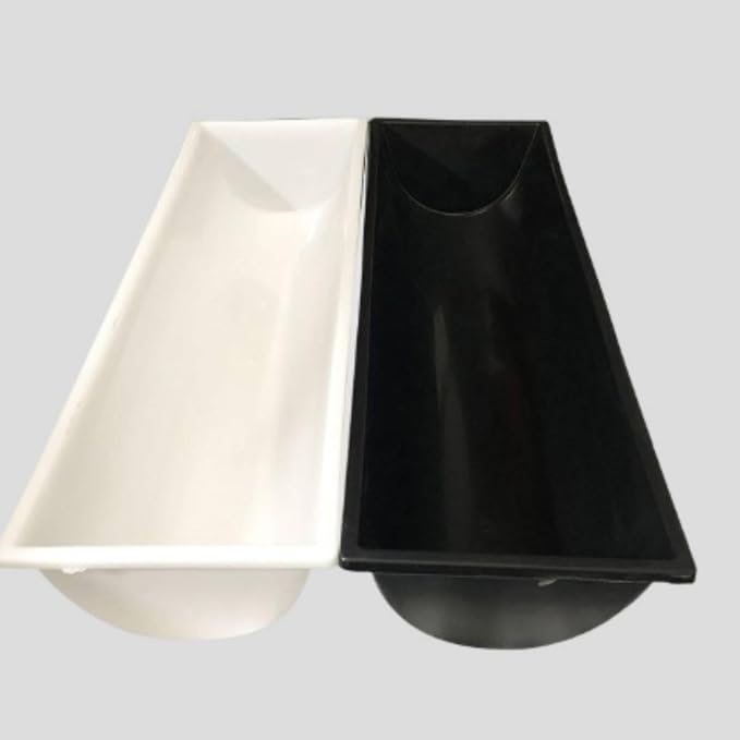 Livestock Container Feed Basin Trough Bin Heavy-Duty Engineer Plastics with Open Top for Fast Access and Low Profile Smooth Finish for Quick Wash and, White, Thickened