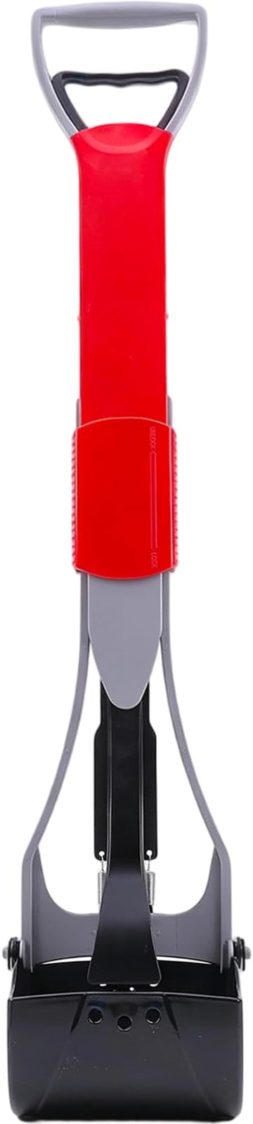 ienjoyed 36“ Largest Dog Pooper Scooper for Large Dogs Heavy Duty, Non-Breakable Dog Poop Scooper with Wide Handle for Grass, Gravel, Huge Dog Poop Pick Up Tool, Long Handled Poop Grabber, Red