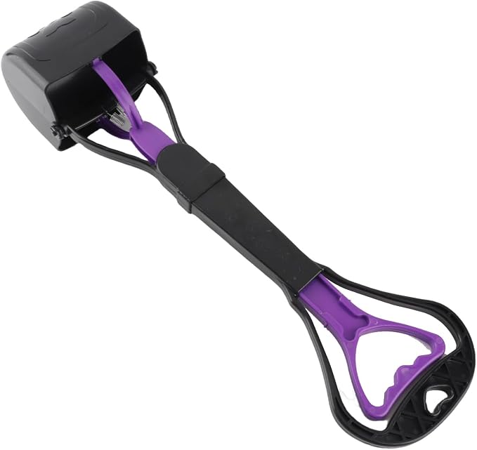 LICAEVEY Dog Poop Scooper, Long Handle No Bend Waist Saver, Large Mouth Pick Up Tool for Outdoor Garden, Heavy Duty Ergonomic Pet Waste Cleanup, Reusable Plastic Claw Rake