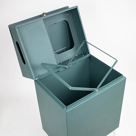 ZERO WASTE USA Yard Buddy™ Aluminum Dog Waste Station for Home | Premium rust-proof aluminum backyard station with 200 bags, 25 liners, 10-gallon can, locking dispenser & 10-year warranty