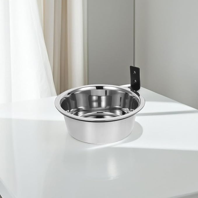 Elevated Dog Bowls Wall Mounted Feeding Station Stainless Steel Raised Pet Food and Water Bowls 8-inch Set of 2 for Indoor and Outdoor Use