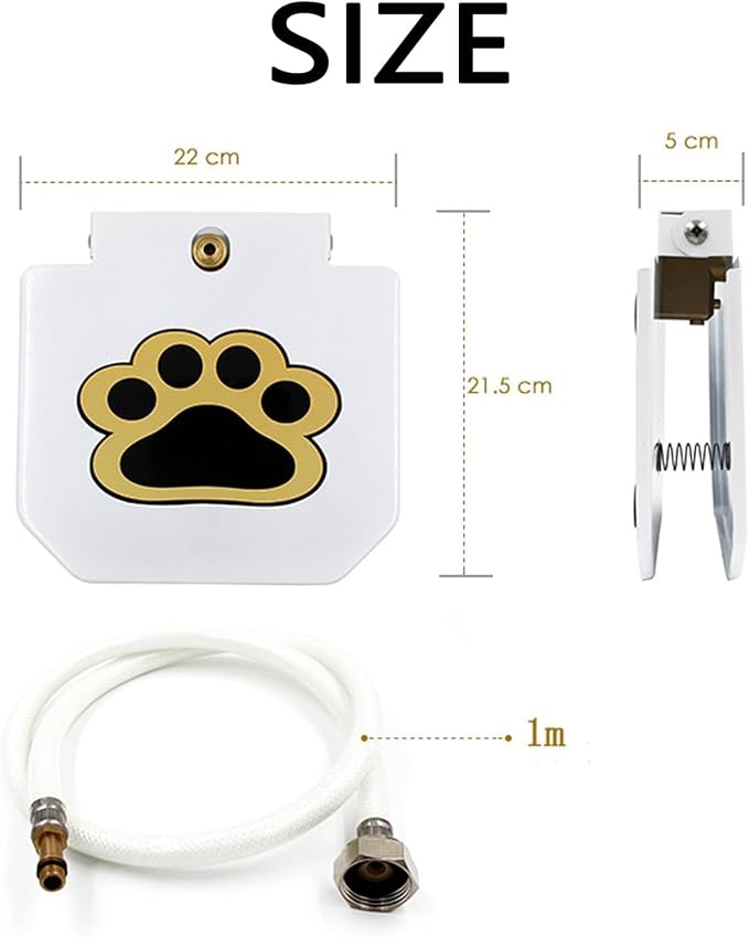 Outdoor Dog Water Fountain Step On, Dog Sprinkler Paw Activated for Large Dogs, Heavy Duty Pet Drinking Dispenser with Brass Valve & Anti Bite Hose, Summer Backyard Water Toy, 30s No Tool Setup (1Set)