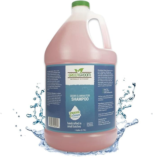Green Groom Pet Odor Eliminator Dog Shampoo for Smelly Dogs, 1 Gallon, 32:1 | Concentrate Makes 32 Gallons; Odortrol Deodorizing Grooming Wash, Wet Dog Smell Remover, Fresh Scent, Natural Antioxidants