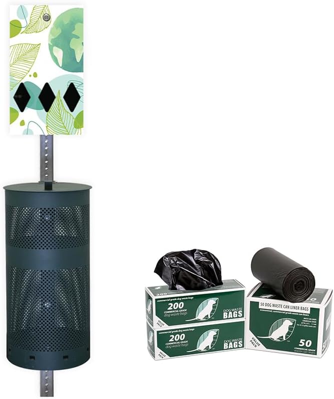ZERO WASTE USA - Dispense-Art™ Low Profile Dog Waste Station - Watercolor | UV-printed aluminum low-profile station with 400 bags, 25 liners, 25% larger dispenser, rust-proof commercial design