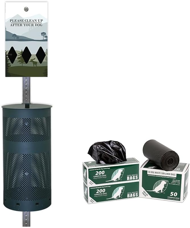 ZERO WASTE USA - Dispense-Art™ Low Profile Dog Waste Station - Mountain | UV-printed aluminum low-profile station with 400 bags, 25 liners, 25% larger dispenser, rust-proof commercial design
