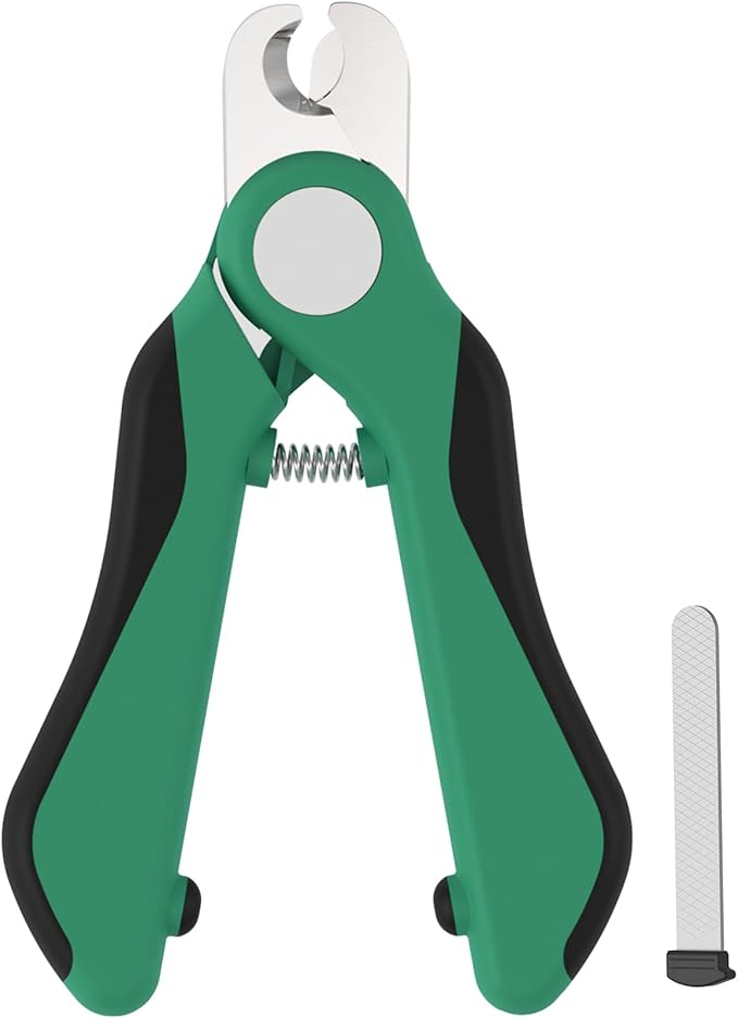Swihauk Heavy Duty Dog Nail Clippers and Trimmers, Professional Pet Nail Clippers with Nail File for Dogs Cats Small Animal, Claw Clippers with Safety Guard to Prevent Over-Cutting, Green