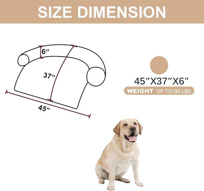 Luxurious Calming Dogs/Cats Bed Mats, Dog Pad Washable Removable Couch Cover, Plush Long Fur Mat for Pets, Waterproof Lining, Perfect for Small, Medium and Large Dogs and Cats (Beige, 45"x37")