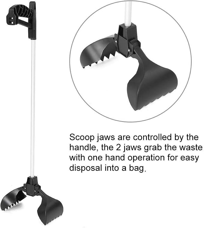 Pet Pooper Scooper Long Handle 28.7 Inch Dog Poop Picker Upper, No Bend Waste Pickup Tool for Dogs and Cats, Portable Pet Waste Grabber for Yard Lawn Outdoor Indoor Use
