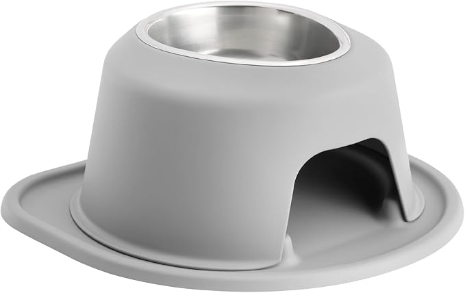 WeatherTech Single High Pet Feeding System - Raised Dog/Cat Bowl - 6" High Stand Light Grey (SH3206LGLG)