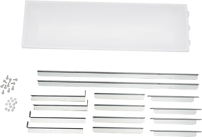 39.4" Long Feed Trough, 35L/9.25Gal Livestock Feeder Trough, Heavy Duty Galvanized Sheet Feeder Trough Animal Feed/Water Station for Goats Sheep Pigs Horses (White)