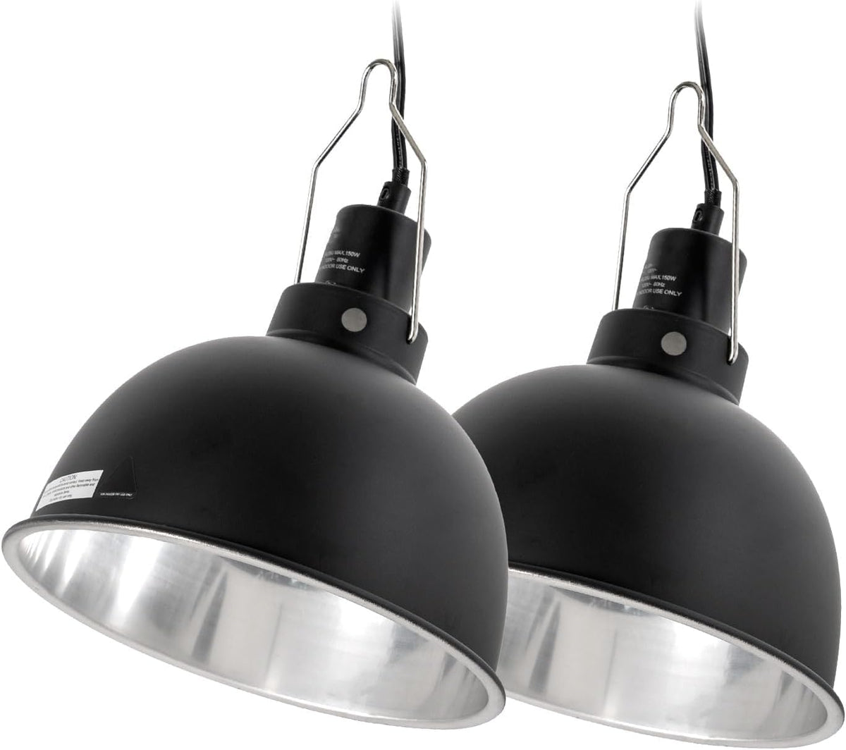 Reptile Light Fixture 2 Pack, 8.5 in Deep Dome Reptile Heat Lamp Fixture, Optical Reflection Terrarium Light Fixture for Reptile UVB UVA Heat Basking Bulbs, Separate Switch & Hook