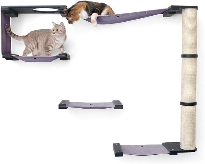 CatastrophiCreations Climb - Multiple-Level Cat Hammock & Climbing Activity Center - Wall-Mounted Cat Tree Shelves